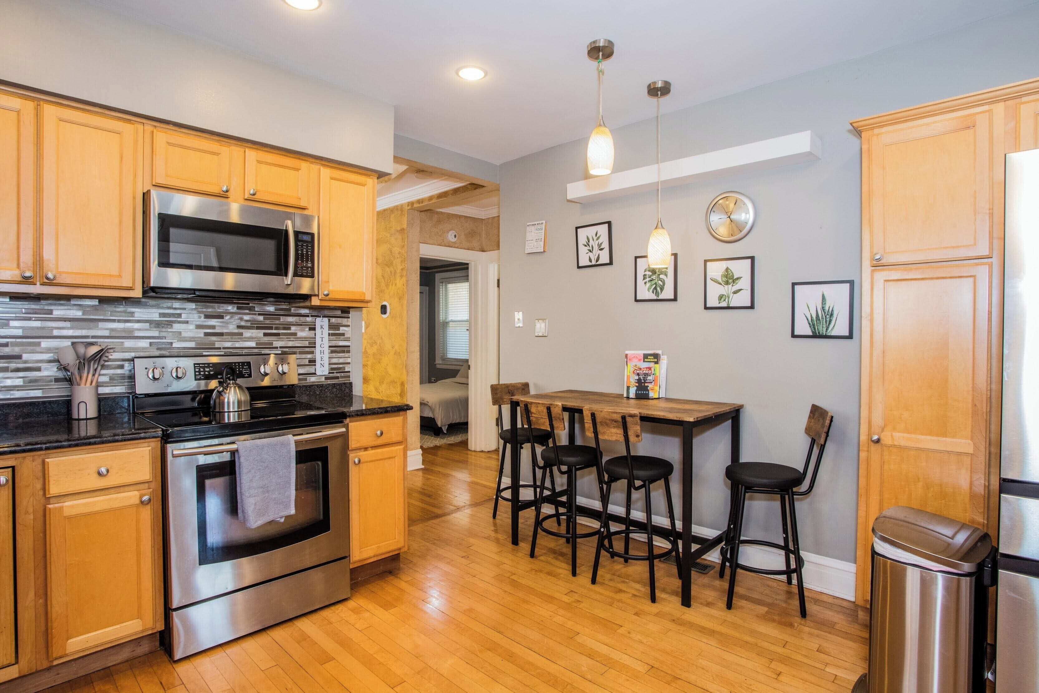 Microwave, oven, stovetop, dishwasher