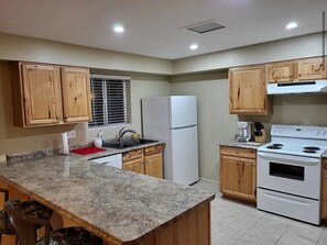 Microwave, oven, stovetop, dishwasher