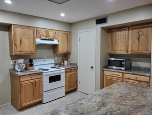 Microwave, oven, stovetop, dishwasher
