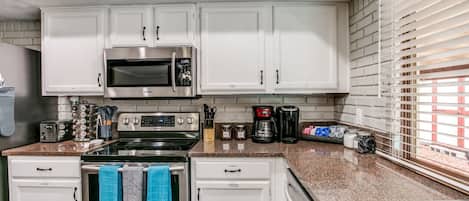 Microwave, oven, stovetop, dishwasher