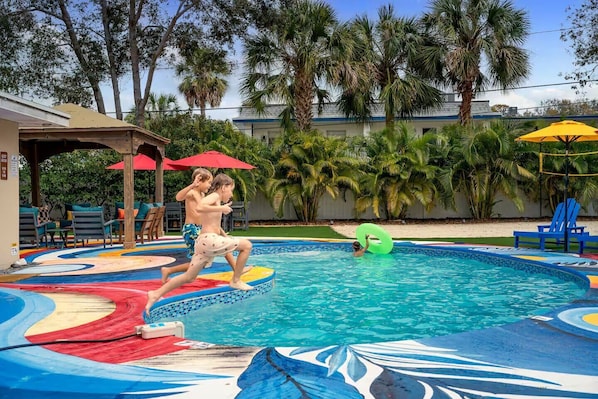 Outdoor pool, a heated pool