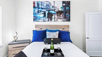 1 bedroom, iron/ironing board, travel crib, WiFi