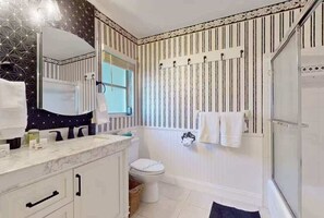 Haartrockner, Handtücher, Seife, Shampoo