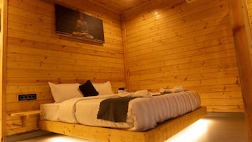 Luxury Chalet, Pool View | Desk, laptop workspace, blackout curtains, free WiFi