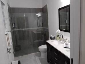Dutxa, bidet, tovalloles i sabó 