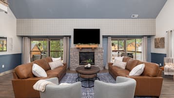 Smart TV, fireplace, video games, books