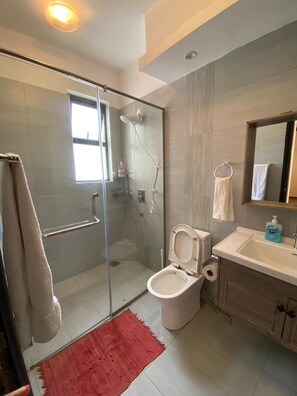 Towels, soap, toilet paper