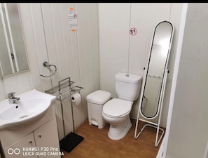Sèche-cheveux, serviettes fournies, savon, papier toilette