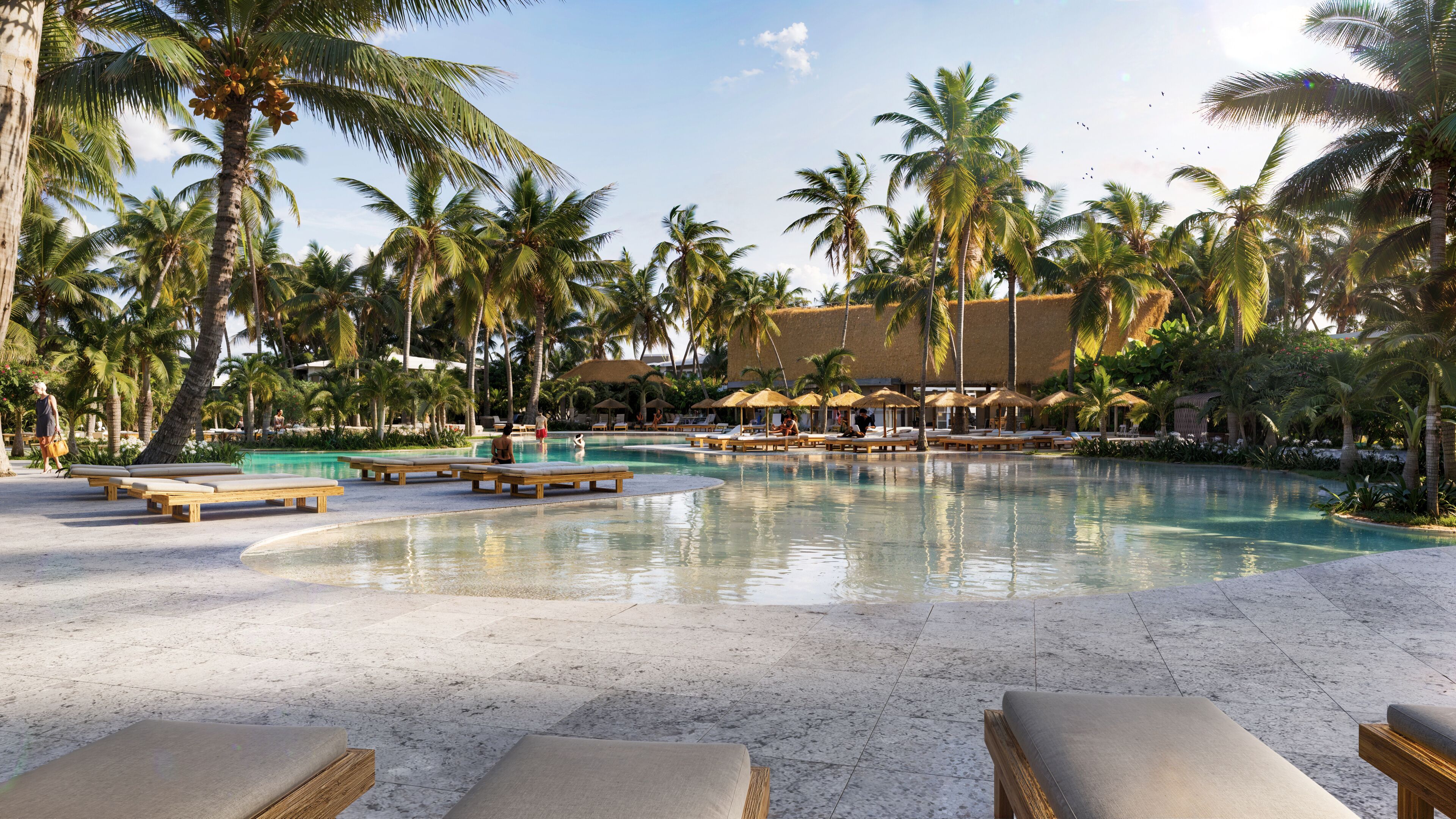 9 outdoor pools, pool umbrellas, sun loungers