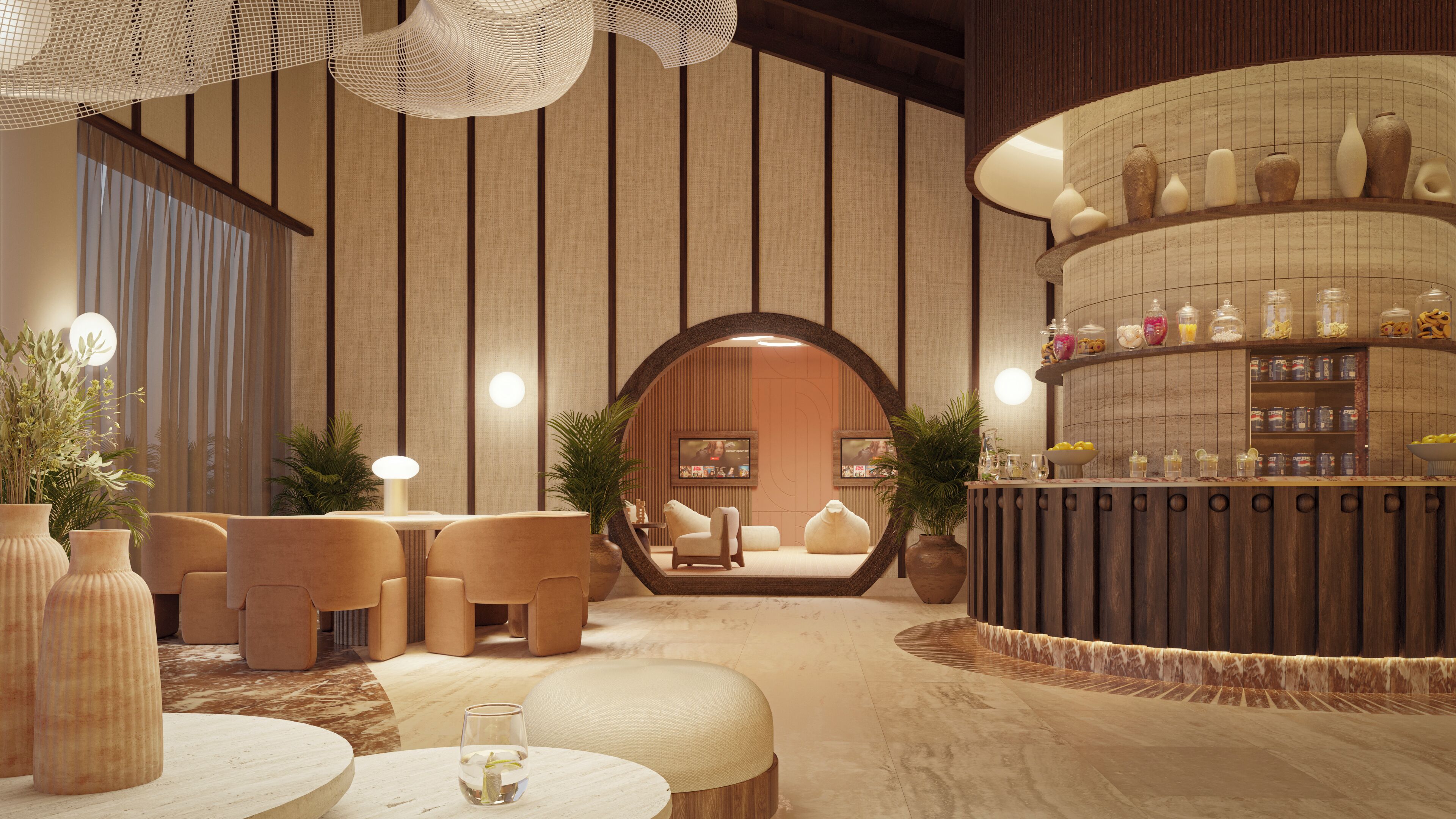 Coin salon dans le hall