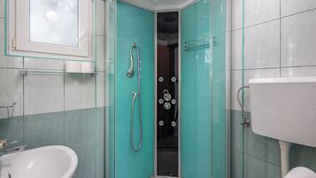 Family Apartment, Multiple Bedrooms (Peaceful Retreat With Terrace 1) | Bathroom | Shower, hair dryer, towels, soap