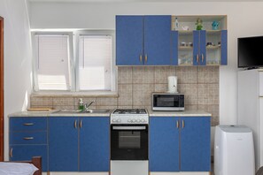 Family Apartment, 1 Bedroom (Peaceful Retreat With Terrace 1) | Private kitchen | Fridge, microwave, oven, stovetop