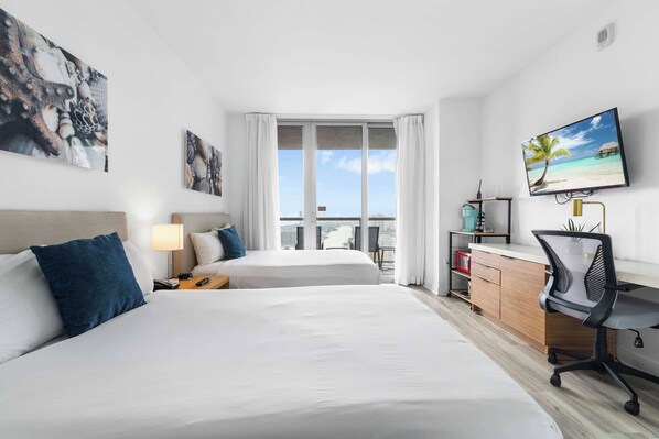 Desk, iron/ironing board, travel crib, WiFi