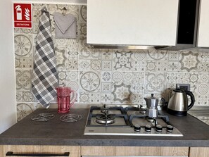 Fridge, oven, dishwasher, coffee/tea maker