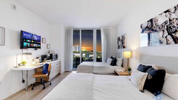 Desk, iron/ironing board, travel crib, WiFi