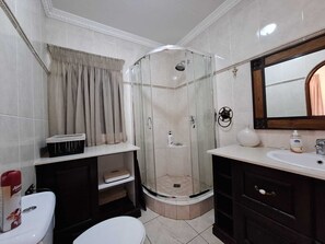 Hair dryer, towels, soap, toilet paper - Charming 2-bedroom bed & breakfast in Bloemfontein with AC. Private and secure. (Bloemfontein)