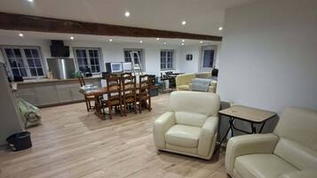 TV, table football, stereo