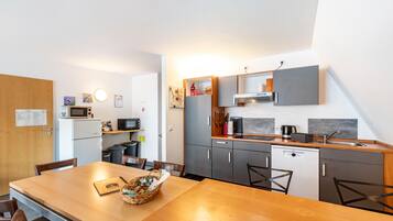 Kühlschrank, Mikrowelle, Herdplatte, Geschirrspüler