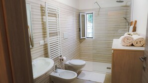 Haartrockner, Handtücher, Seife, Shampoo