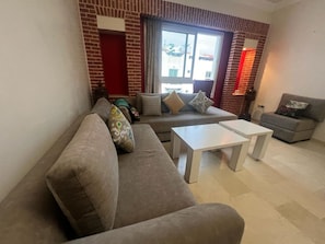 Living room - The Marina Pearl Modern Coastal Apartment (Agadir)