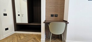 Habitación doble Deluxe | Ropa de cama hipoalergénica, camas con pillow-top y escritorio