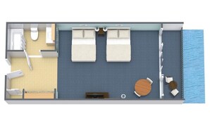 Floor plan - Breathe in the Ocean  Oceanfront Room 3rd Floor (Myrtle Beach)