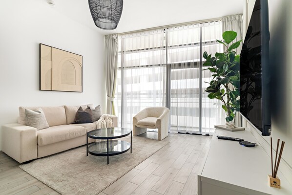 Classic Apartment | Living area | 50-inch Smart TV with digital channels