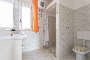 Shower, bidet, toilet paper