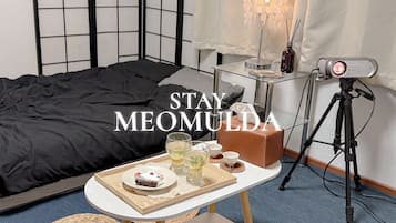 Premium bedding, blackout curtains, free WiFi, bed sheets