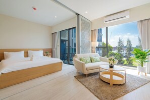 Basic Apartment, Balcony | Living area | 15-inch Smart TV with cable channels