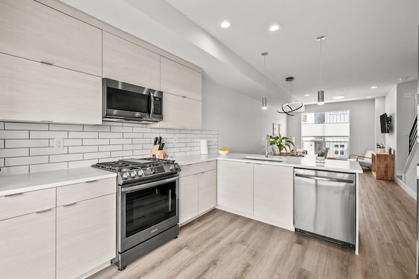 Kühlschrank, Mikrowelle, Ofen, Herdplatte