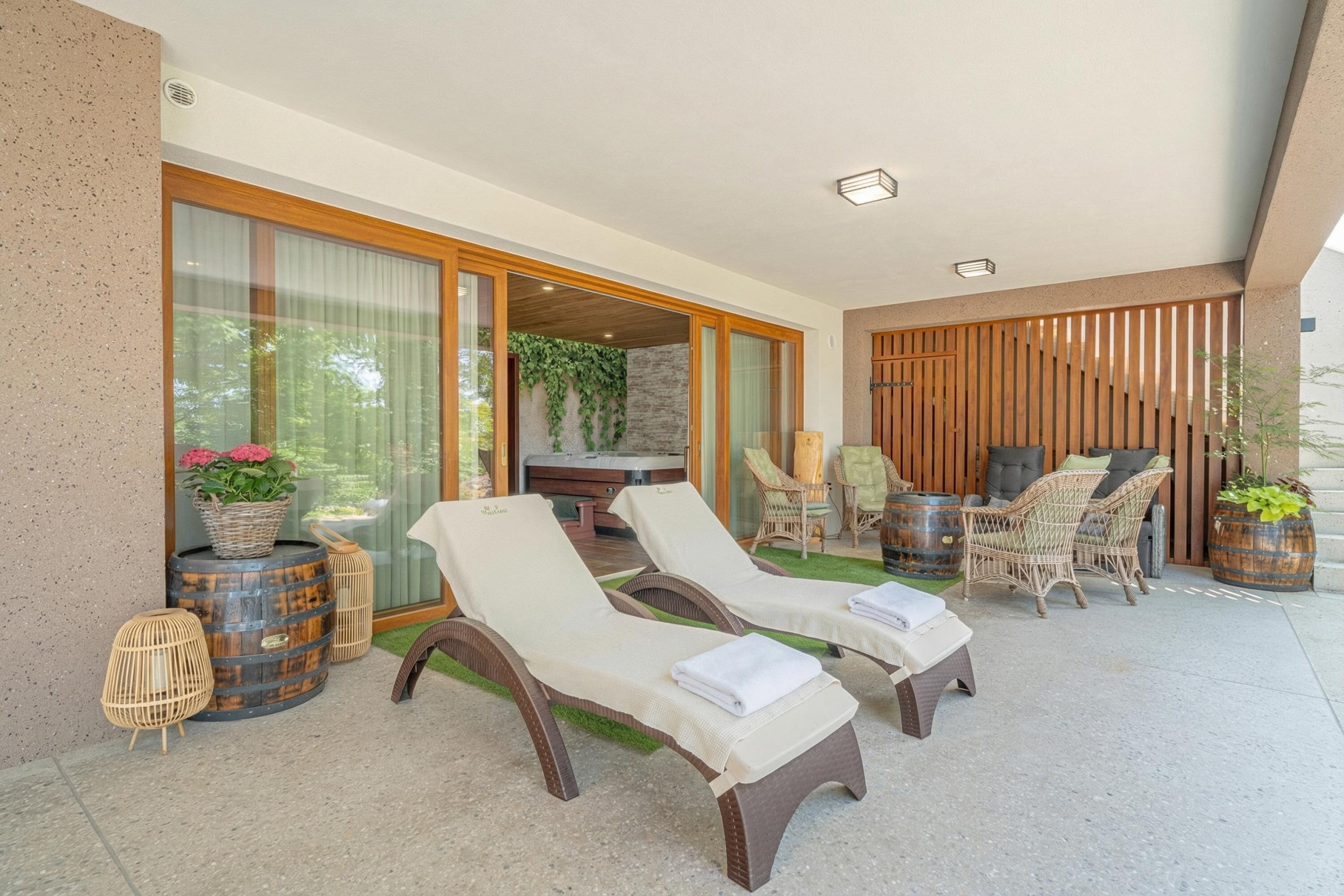 Familievilla, flere soverom, ved fjell (Wellness Vila Vinita) | Terrasse/patio