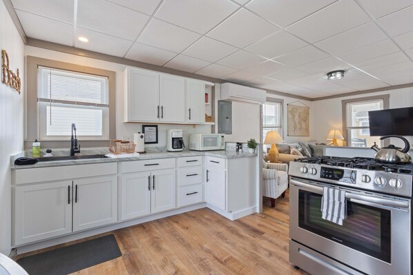 Fridge, oven, stovetop, dishwasher