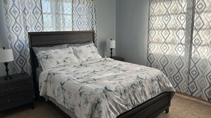 2 bedrooms, iron/ironing board, WiFi, bed sheets