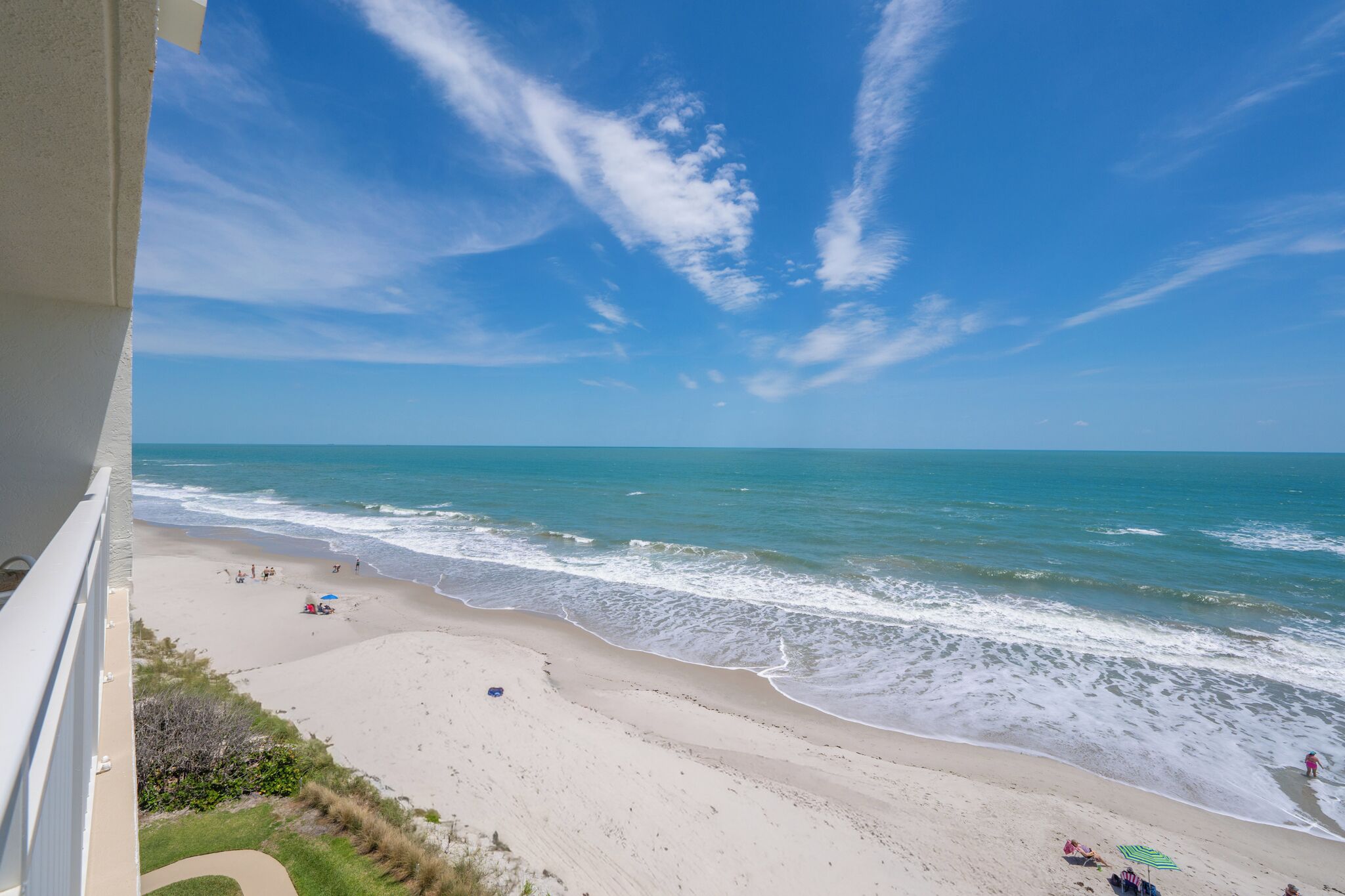 On the beach, sun-loungers, beach towels