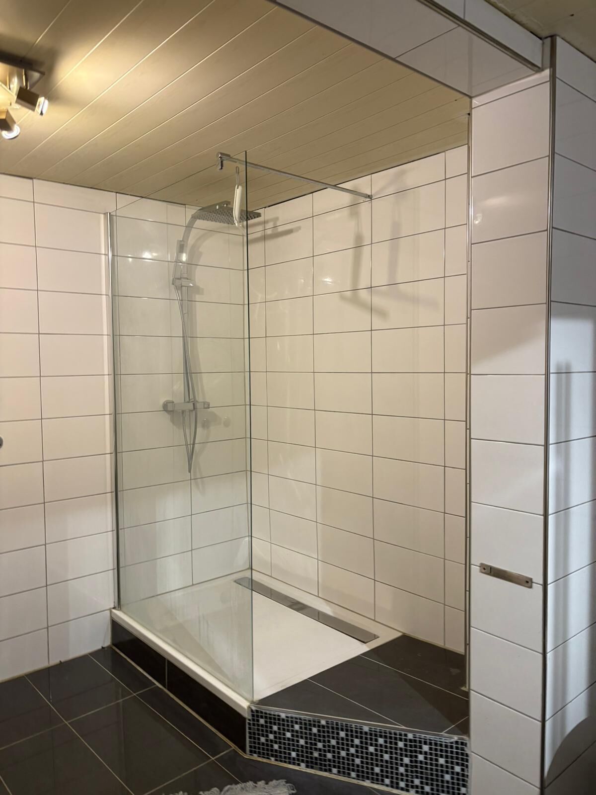 Douche, serviettes fournies, papier toilette