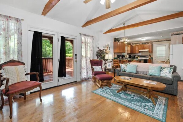 TV, fireplace, DVD player