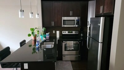 Wonderful One bedroom Condo with parking, streamlining, private washer/dryer etc