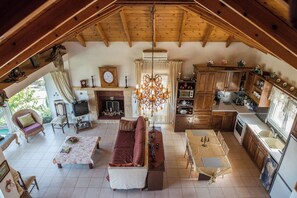 Villa, 2 Bedrooms, Smoking, Private Pool | Living room - Secluded Villa With Private Pool, Panoramic Views (Minoa Pediada)