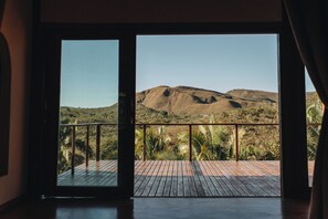 Vue sur la campagne depuis l’hébergement