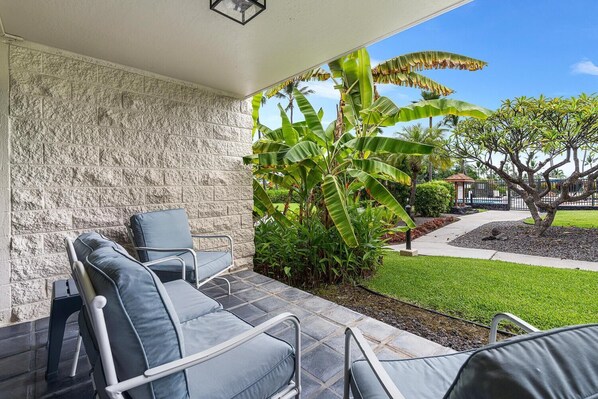 Condo, 1 cama King (Keauhou Punahele#D-102) | Terraço/pátio