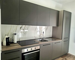 Kühlschrank, Mikrowelle, Ofen, Herdplatte