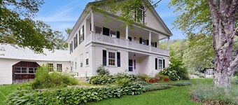 Historic Vermont farmhouse in 100+ acres, balcony, sunroom, office, window a/c