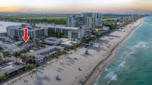 Sun-loungers, beach towels