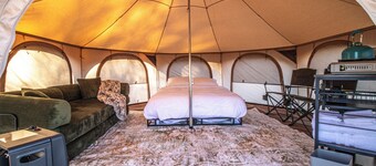 Rustic glamping hideaway—Animas River views, quiet woods, close to it all.