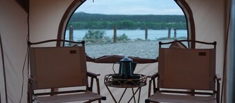 Rustic glamping hideaway—Animas River views, quiet woods, close to it all.