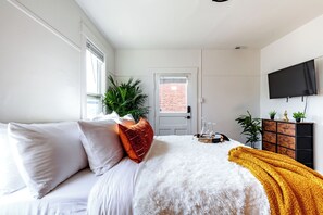 Egyptian cotton sheets, premium bedding, memory-foam beds, free minibar