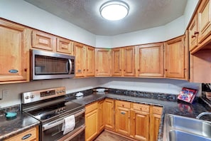 Microwave, oven, stovetop, dishwasher
