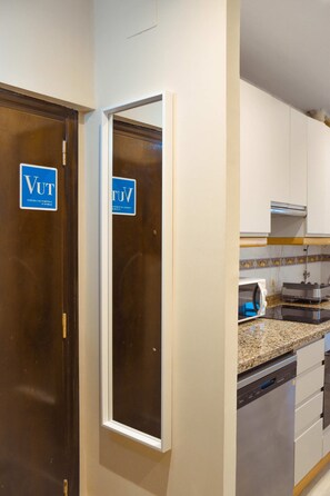 Fridge, microwave, oven, toaster