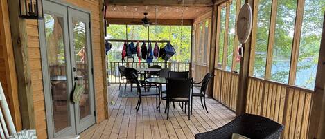 Large screened porch overlooking beautiful Lake Martin.